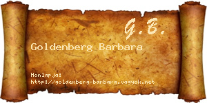 Goldenberg Barbara névjegykártya